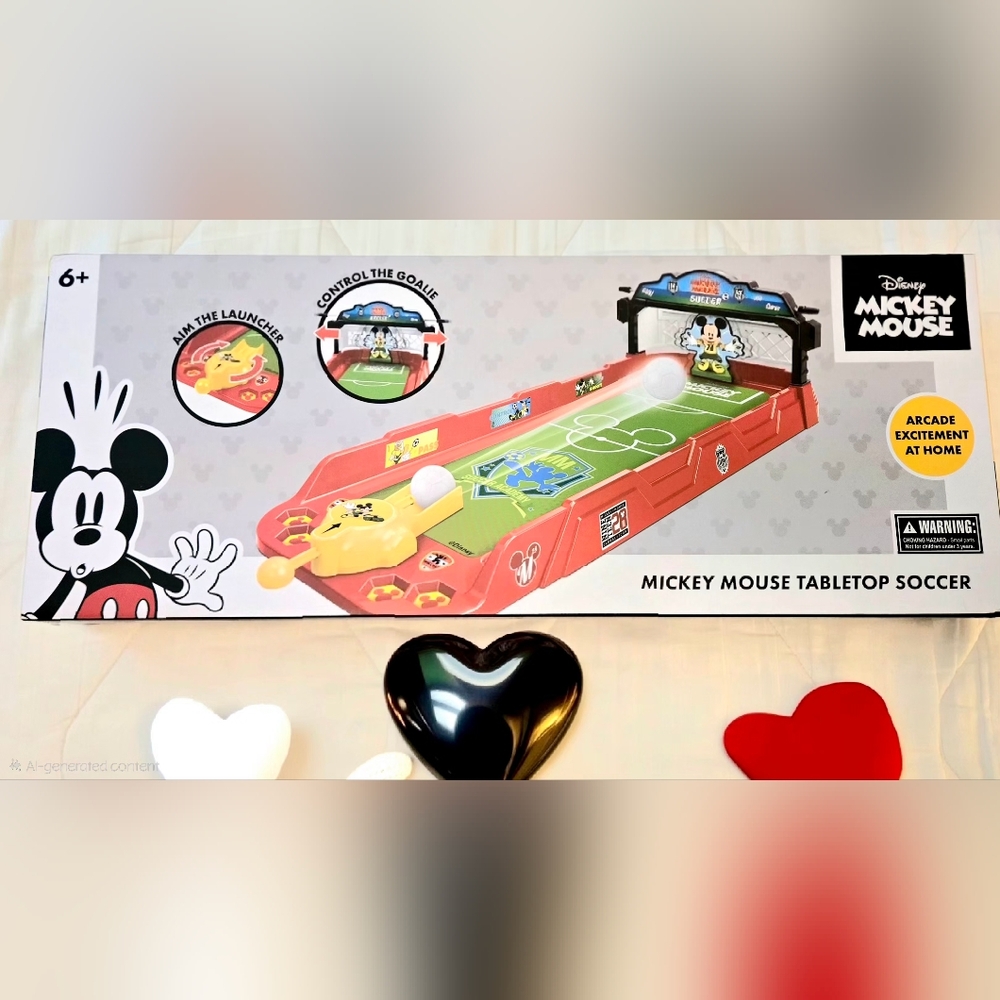 Disney Mickey Mouse Tabletop Soccer Game Goal Toy